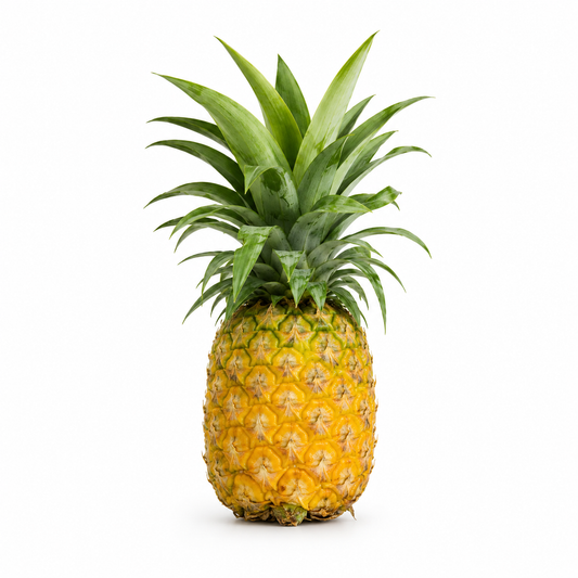 Fresh whole Nagaland Kew pineapple with green crown - Beybey Farms
